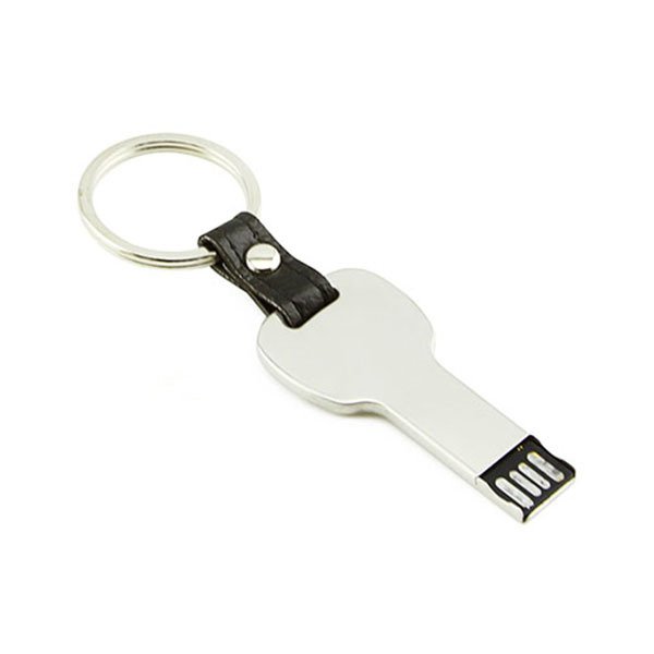 皮製隨身碟-鑰匙造型USB-金屬環_2